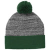 Sport-Tek Forest Green/Grey Heather Heather Pom Pom Beanie