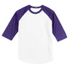 Sport-Tek Men's White/Purple Colorblock Raglan Jersey