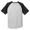 Sport-Tek Men's Heather Grey/ Black Short Sleeve Colorblock Raglan Jersey