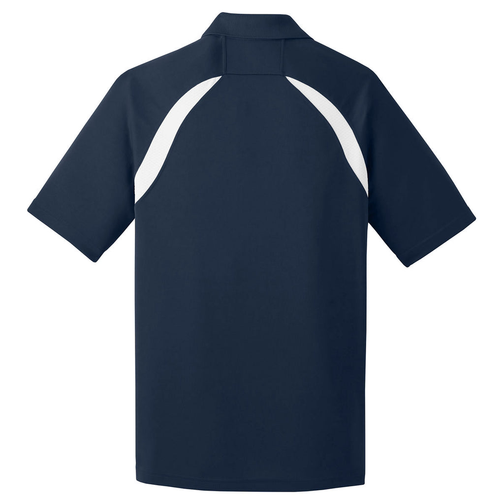 Sport-Tek Men's True Navy/White Dry Zone Colorblock Raglan Polo