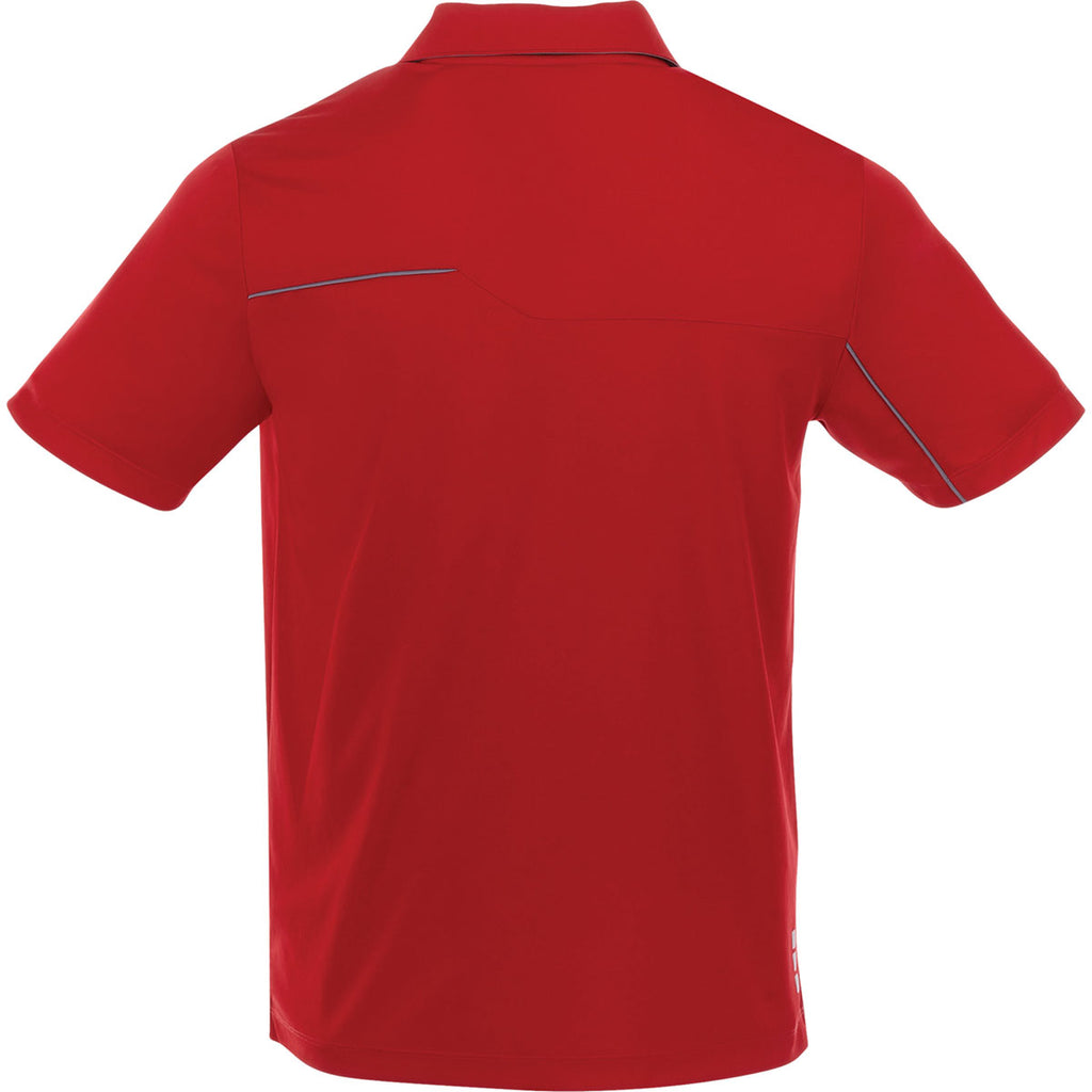 Elevate Men's Team Red/Steel Grey Wilcox Short Sleeve Polo