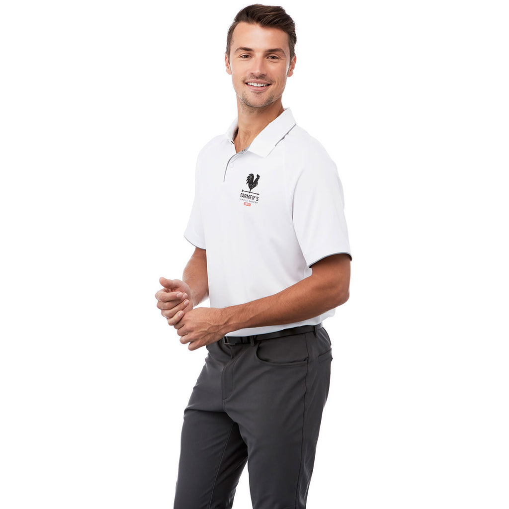 Elevate Men's White/Quarry Remus Short Sleeve Polo