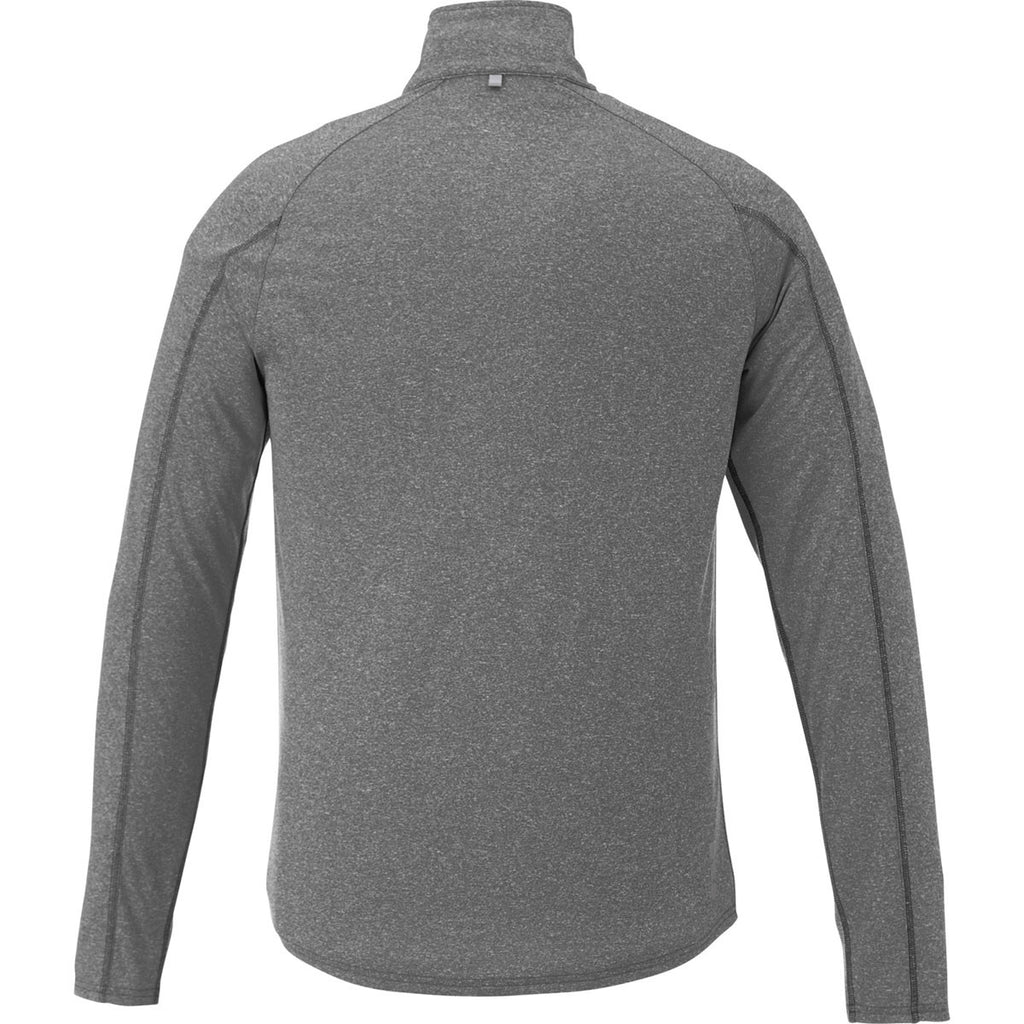 Elevate Men's Heather Dark Charcoal Taza Knit Quarter Zip