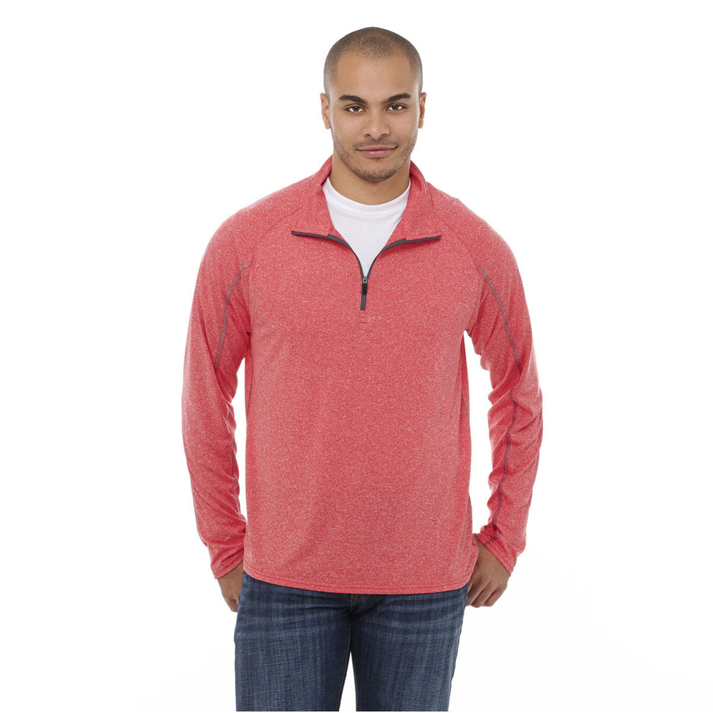 Elevate Men's Team Red Heather Taza Knit Quarter Zip