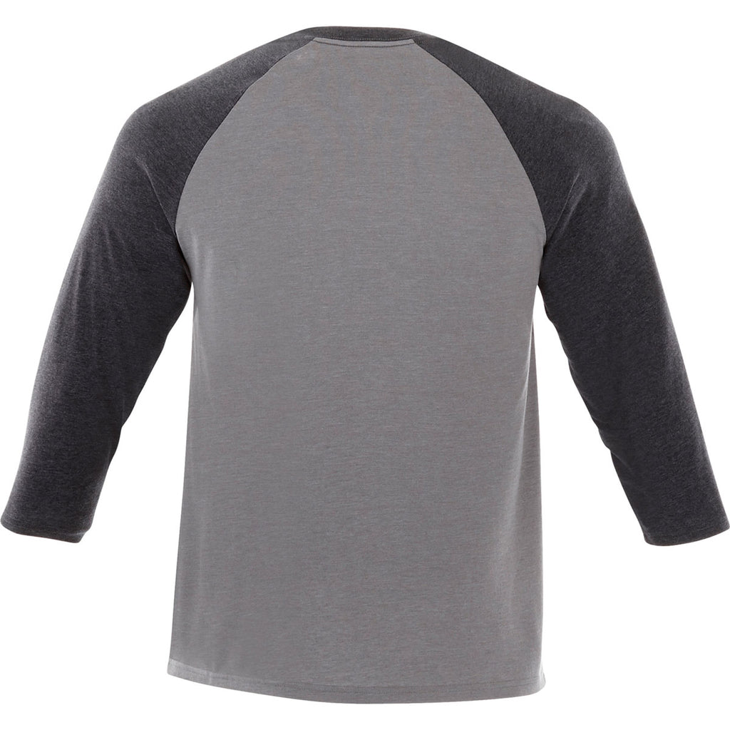 Elevate Men's Heather Dark Charcoal/Medium Heather Grey Dakota Three Quarter Tee