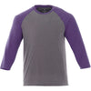 Elevate Men's Purple Heather/Medium Heather Grey Dakota Three Quarter Tee