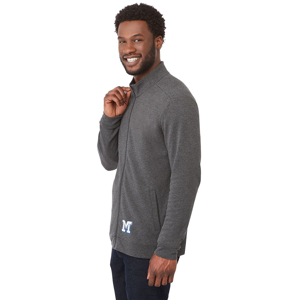 Trimark Men's Heather Dark Charcoal Rigi Eco Knit Full Zip