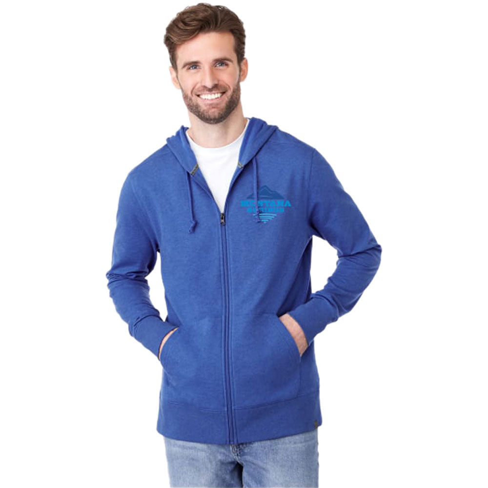 Elevate Men's New Royal Heather Argus Eco Fleece Full Zip Hoody