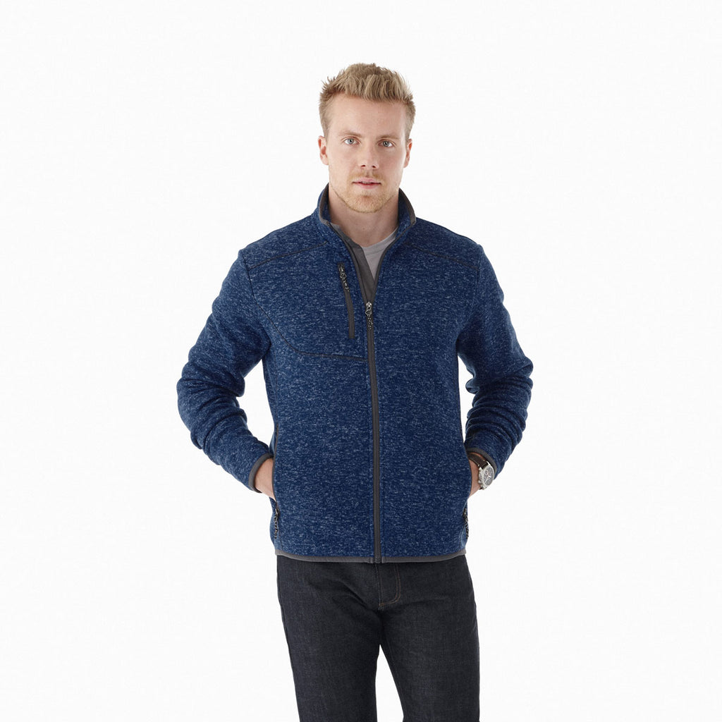 Elevate Men's Metro Blue Heather Tremblant Knit Jacket