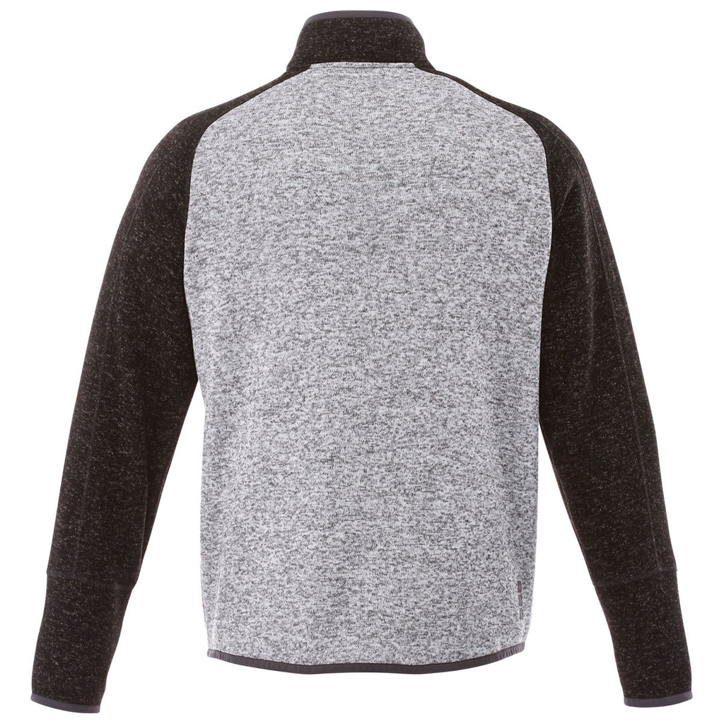 Elevate Men's Light Heather Grey/Black Smoke Heather Vorlage Half Zip Knit Jacket