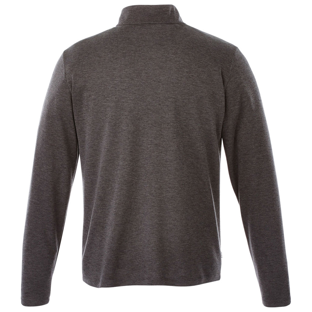 Elevate Men's Heather Dark Charcoal Stratton Knit Quarter Zip