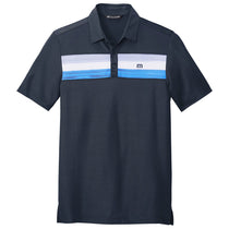TravisMathew Men's Blue Nights Cabana Chest Stripe Polo