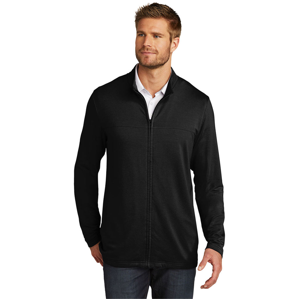 TravisMathew Men's Black Newport Full-Zip Fleece