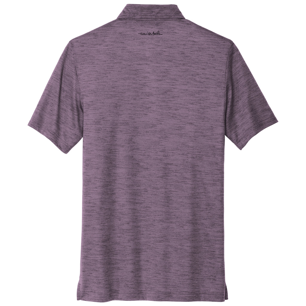 TravisMathew Men's Purple Sage Auckland Slub Polo