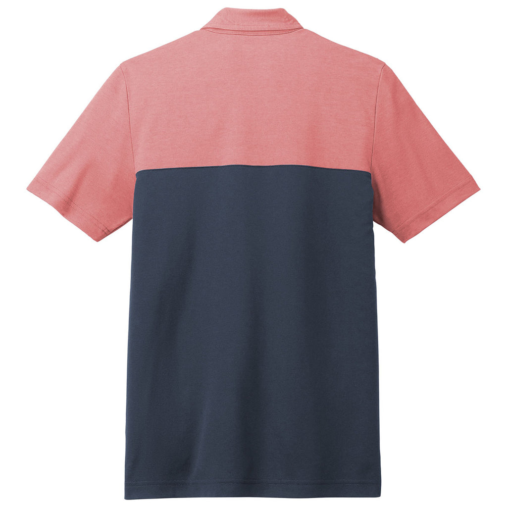 TravisMathew Men's Cardinal Heather/Blue Nights Sunset Blocked Polo