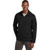 TravisMathew Men's Black Balboa Hoodied Full-Zip Jacket