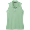 TravisMathew Women's Beryl Green Heather Coto Performance Sleeveless Polo