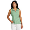 TravisMathew Women's Beryl Green Heather Coto Performance Sleeveless Polo