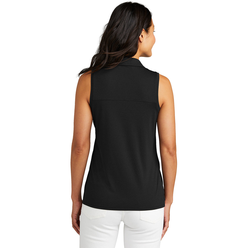 TravisMathew Women's Black Coto Performance Sleeveless Polo