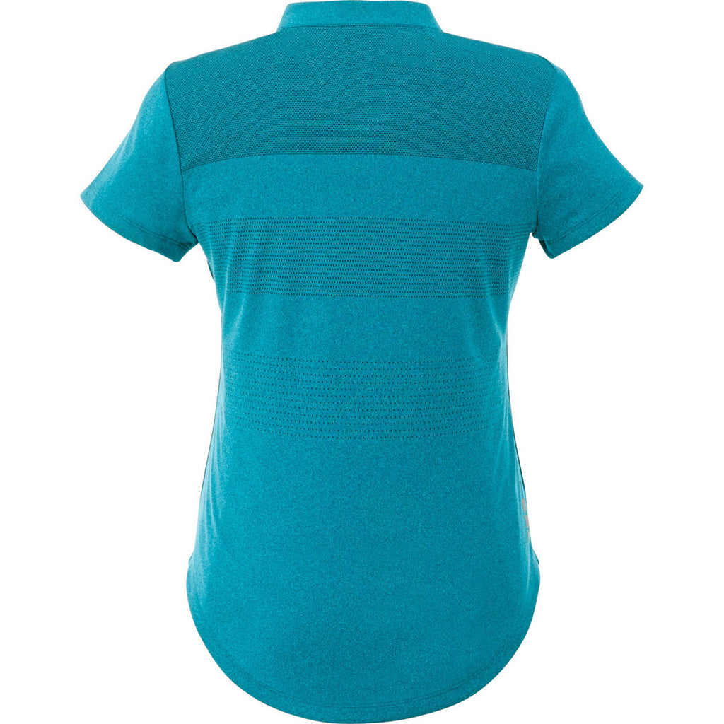 Elevate Women's Aspen Blue Heather Antero Short Sleeve Polo