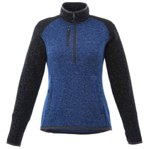 Elevate Women's Metro Blue Heather/Black Smoke Heather Vorlage Half Zip Knit Jacket