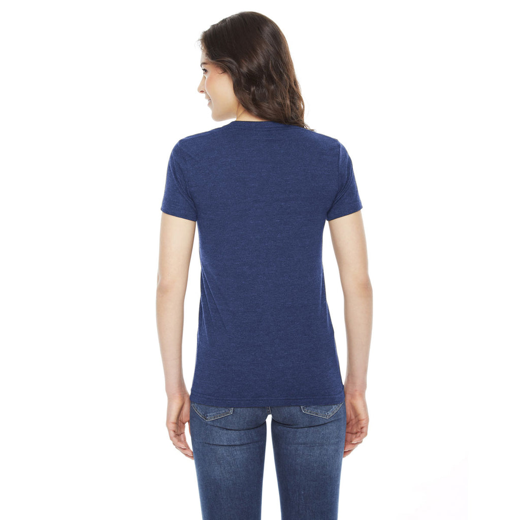 American Apparel Women's Triblend Indigo Short-Sleeve Track T-Shirt