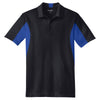 Sport-Tek Men's Black/ True Royal Tall Side Blocked Micropique Sport-Wick Polo