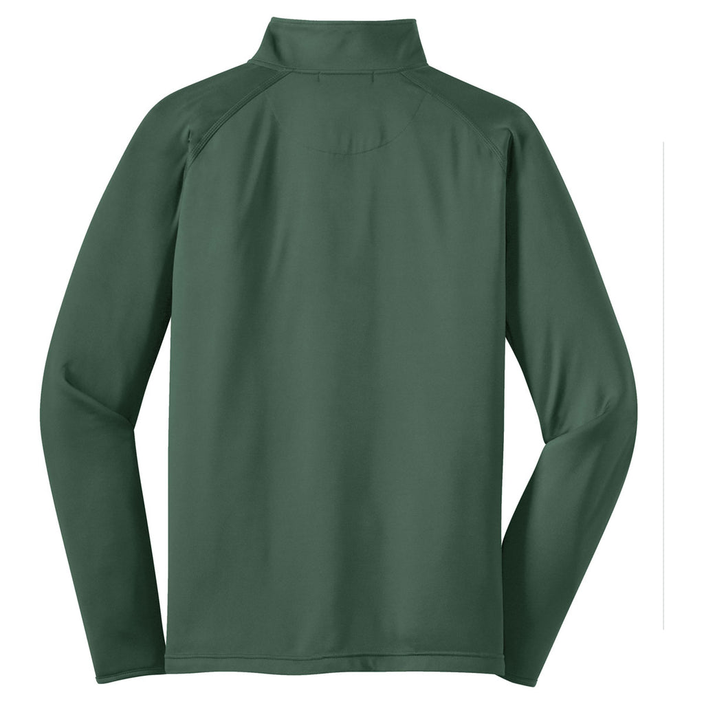 Sport-Tek Men's Forest Green Tall Sport-Wick Stretch 1/2-Zip Pullover