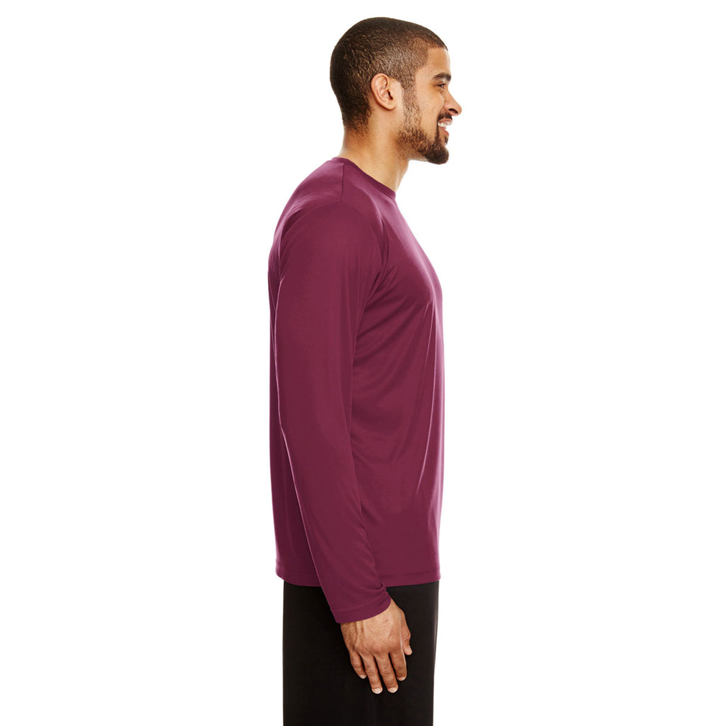 Team 365 Men's Sport Maroon Zone Performance Long-Sleeve T-Shirt