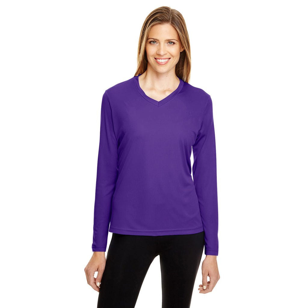 Team 365 Women's Sport Purple Zone Performance Long-Sleeve T-Shirt