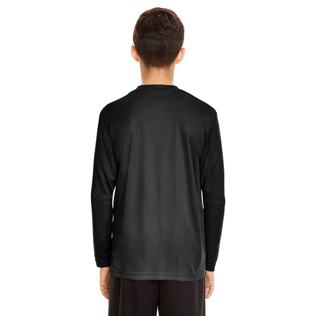 Team 365 Youth Black Zone Performance Long-Sleeve T-Shirt