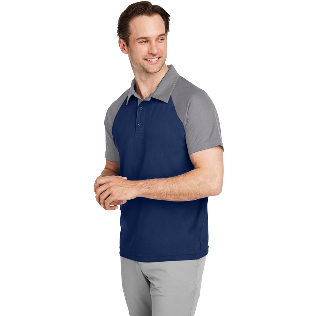 Team 365 Men's Sport Dark Navy/Sport Graphite Command Snag-Protection Colorblock Polo