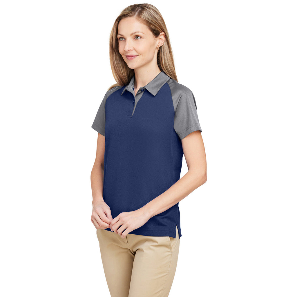 Team 365 Women's Sport Dark Navy/Sport Graphite Command Snag-Protection Colorblock Polo