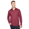 Team 365 Men's Sport Maroon Heather Zone Sonic Heather Performance Quarter-Zip