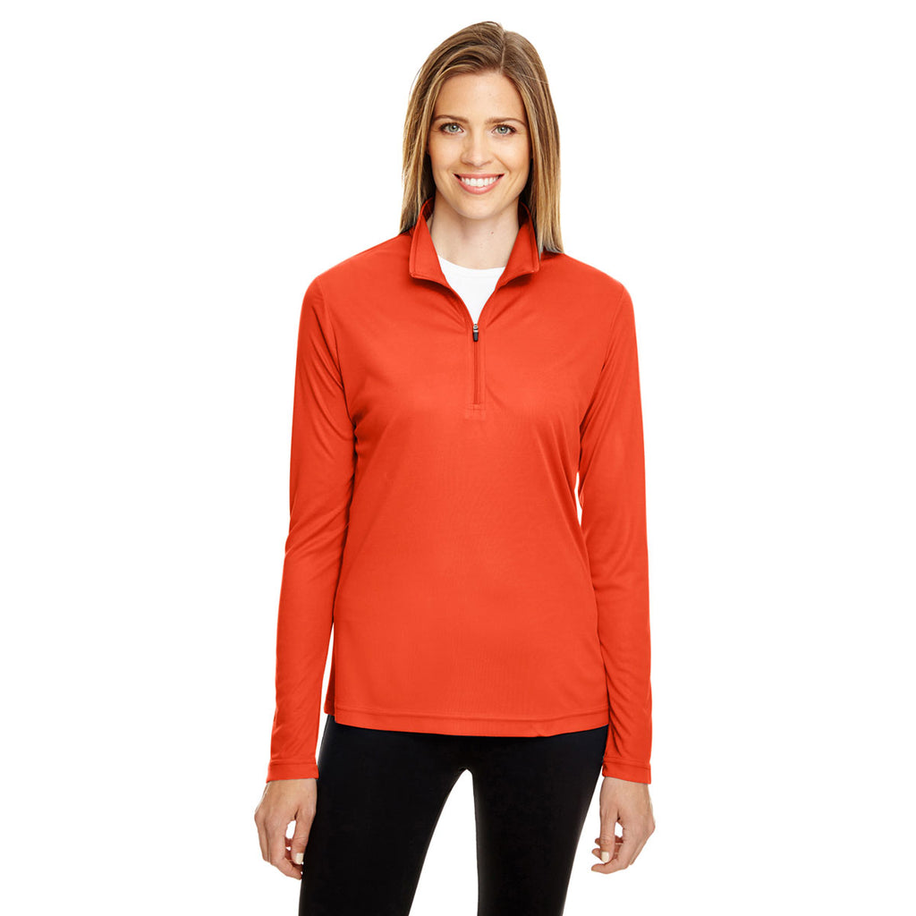 Team 365 Women's Sport Orange Zone Performance Quarter-Zip