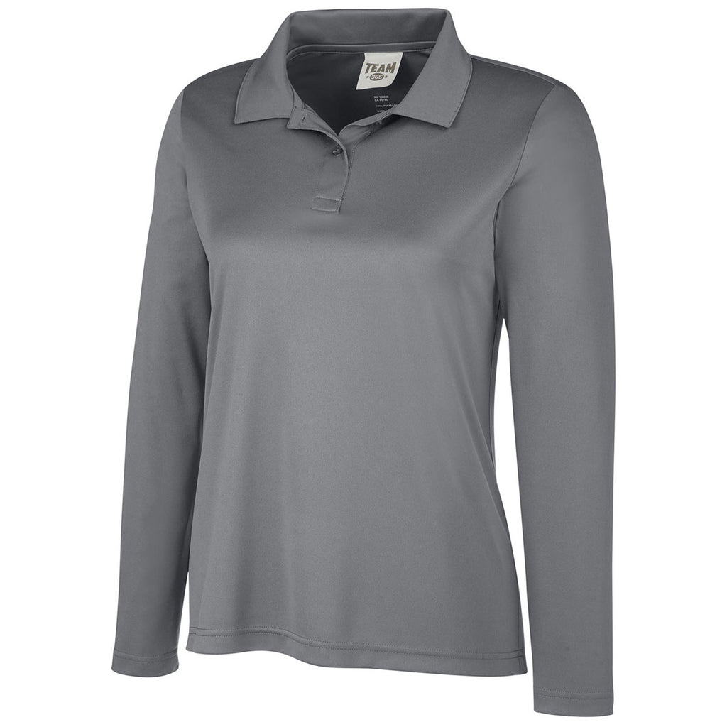 Team 365 Women's Sport Graphite Zone Performance Long Sleeve Polo