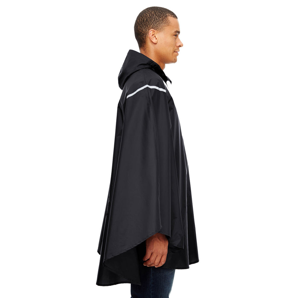 Team 365 Men's Black Stadium Packable Poncho