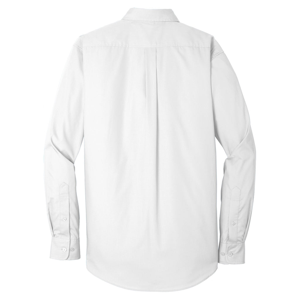 Port Authority Men's White Tall Long Sleeve Carefree Poplin Shirt