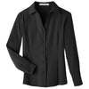 UltraClub Women's Black Bradley Performance Woven Shirt