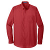 Port Authority Men's Rich Red Long Sleeve Carefree Poplin Shirt