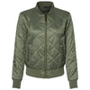 Weatherproof Women's Olive Grey Heat Last Quilted Packable Bomber