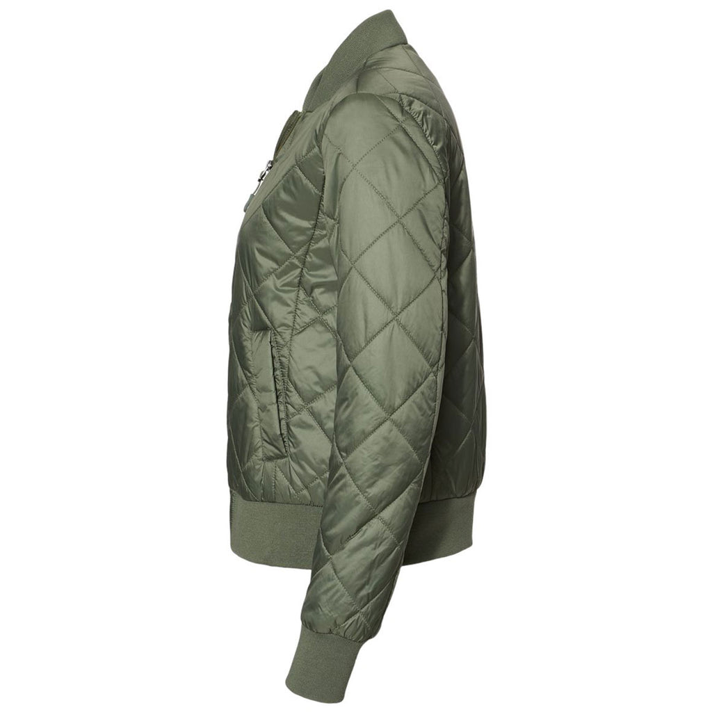 Weatherproof Women's Olive Grey Heat Last Quilted Packable Bomber