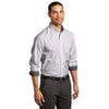 Port Authority Men's Black/White SuperPro Oxford Stripe Shirt