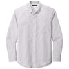 Port Authority Men's Gusty Grey/White SuperPro Oxford Stripe Shirt