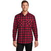 Port Authority Men's Red/Black Buffalo Check Plaid Flannel Shirt