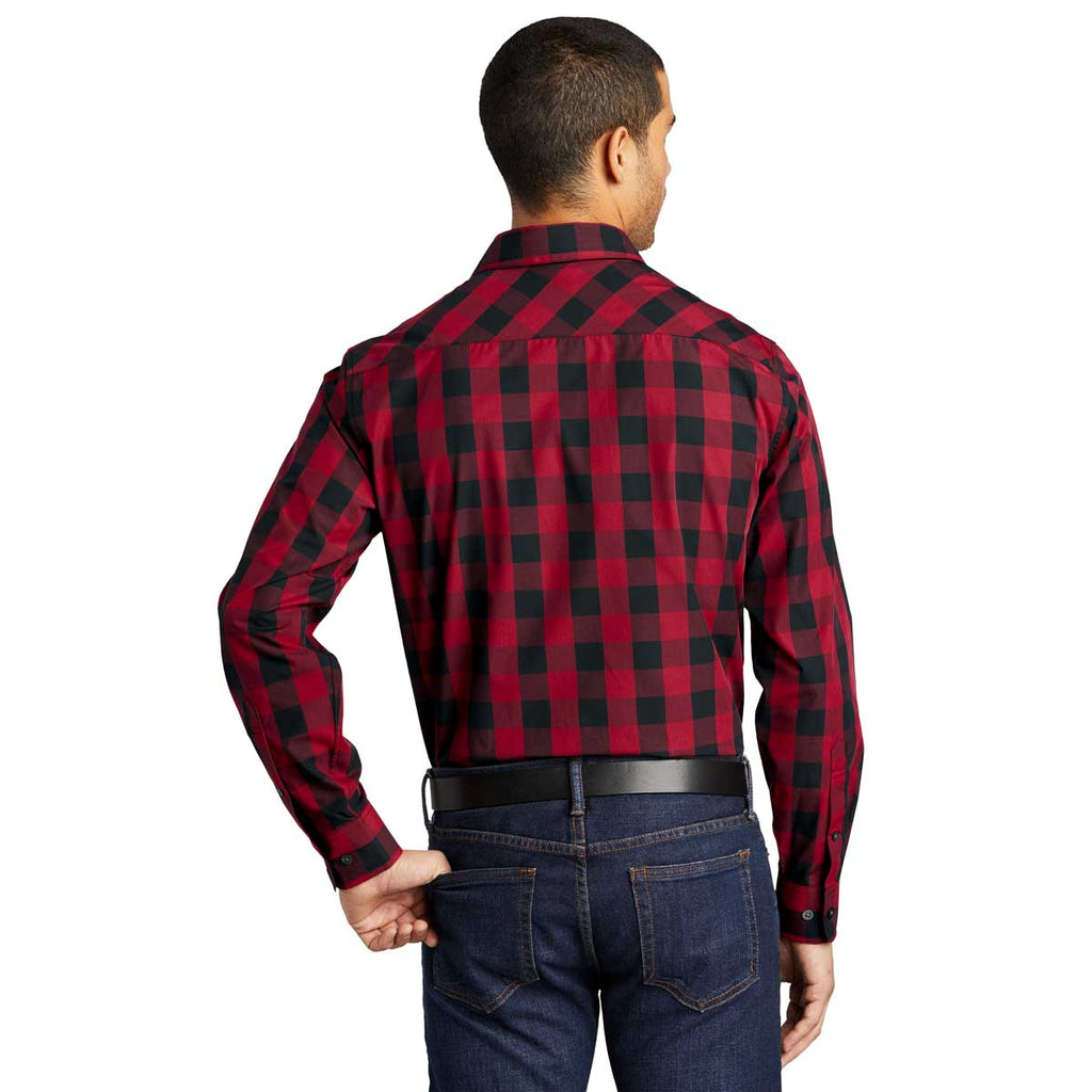 Port Authority Men's Rich Red Everyday Plaid Shirt