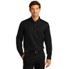 Port Authority Men's Deep Black Long Sleeve SuperPro React Twill Shirt