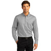 Port Authority Men's Gusty Grey Long Sleeve SuperPro React Twill Shirt