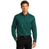 Port Authority Men's Marine Green Long Sleeve SuperPro React Twill Shirt