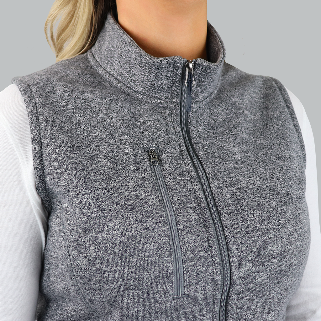 Rally Zusa Women's Light Grey Heather Midtown Fleece Vest